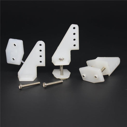 10 Sets W13xL18xH25mm 4 Hobbypark Nylon Standard Control Horns Holes with Screw for RC Airplane Parts KT Model