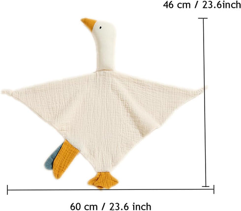 Baby Loveys Security Blankets, Soft Cotton Muslin Cuddly Lovies for Infants Unisex Boy Girls, Cuddle Goose White