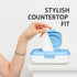 Loo Kids Flushable Wipes Dispenser Fits Standard Size Flushable Wipes Only No-Drill Suction Mount, Blue Potty Training