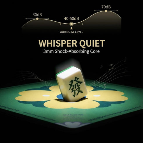 Mahjong Mat for Table Non-Slip, Noise-Reducing & Silent Neoprene Game Mat, No Fold Marks,Ready to Use, Cover with Rules