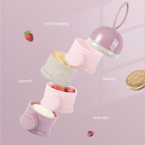 Manwetye 2 4-Layer PCS Baby Milk Powder Dispenser, Stackable Formula Container for Travel, Portable Snack Storage Box