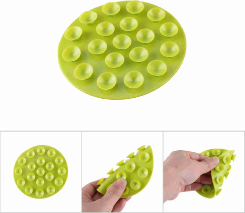 Children's Tableware Sucker Baby Kids Magic Suction Mat, Portable Double-Sided Anti-Slip Plate Bowl Cutlery (Green)