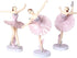 HYSTYLE 3 Pcs Pink Dancing Ballerina Girl Figurine, Miniature Figure Collection Playset Doll Toy for Cake Decoration