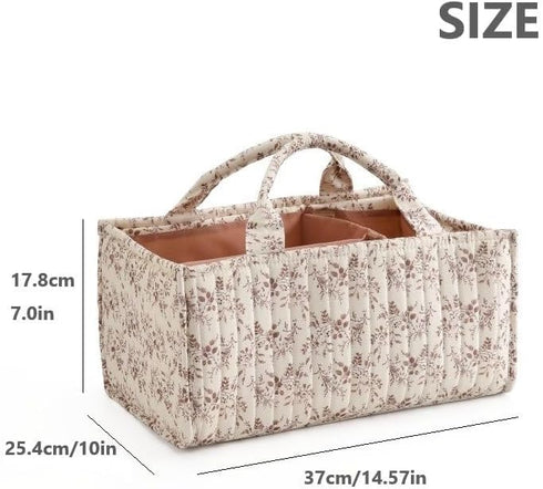 Diaper Caddy Organizer,Cute Floral Nursery Storage Basket,Soft Portable Changing Table Car Caddy Organizer Gift (Floral