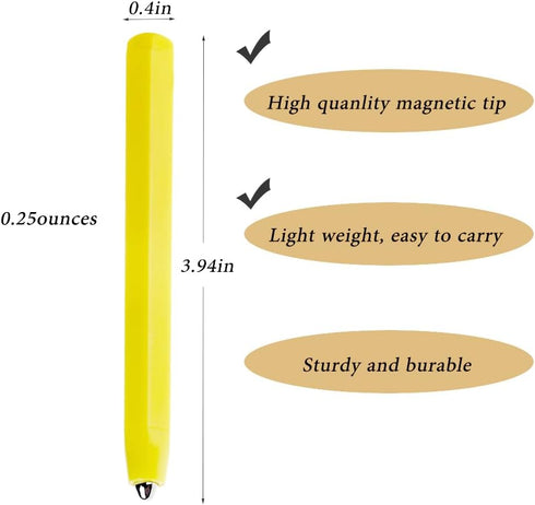 Replacement Stylus Magnetic Drawing Pen Magnet Replacement Pens for Magnetic Drawing Board Pen Replacement Magnapad A to Z and Numbers 0-9 (Yellow)