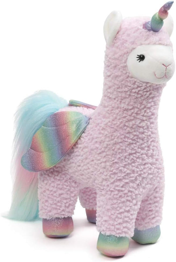 GUND Rainbow Sparkles Llamacorn w/Wings Llama Unicorn Plush Stuffed Animal, Multi-Color, 15.5