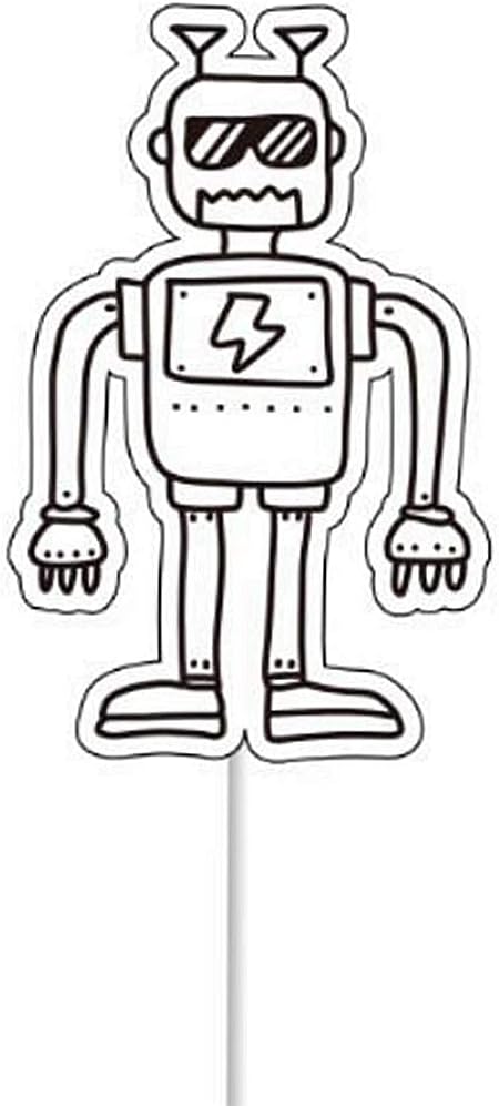 24pcs Science Theme Paper Cupcake Toppers, Mad Science Cake Decorations for Kids Astronomy Biology Chemistry Birthday