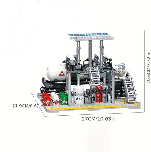 General Jim's Chemical Plant Natural Gas Set, Streetview City Modular Building Block Brick MOC Model