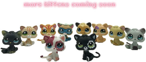 Custom-Made Baby Kitty Pet Shop Toy, Short Hair Cat Mini Bobble Head Animal Figure, 1 Inch Kitten
