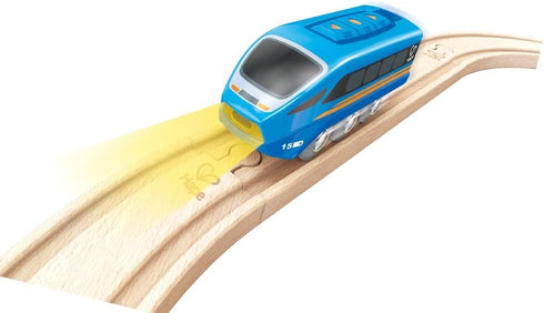 Hape Remote Control Engine Train | Kids Railway Toy with App or Button RC Vehicle, Blue
