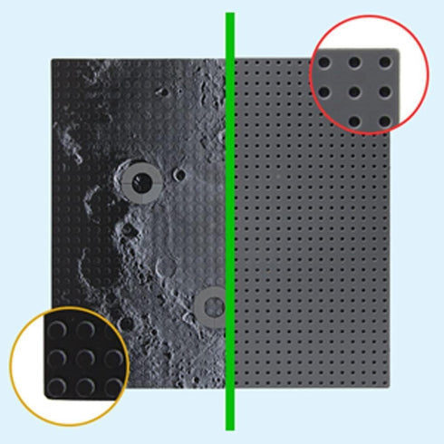 Feleph Space Moon Baseplate, 10x10 inches Classic Building Blocks Base Plate Gray, Compatible with Major Brands