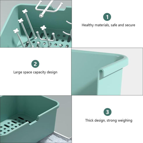 Baby Bottle Drying Rack - 1Pc Container with Cover and Easy-Carry Handle for Bottles and Cups