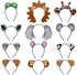 12pcs Jungle Animal Safari Headbands with Animal Hair Hoops, Photo Booth Props, Party Favors for Kids