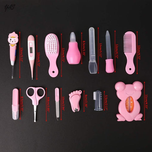 ZELINYE Baby Grooming Kit Set, Infant Baby Healthcare Tools, Newborn Manicure Set (13PCS) (Red)