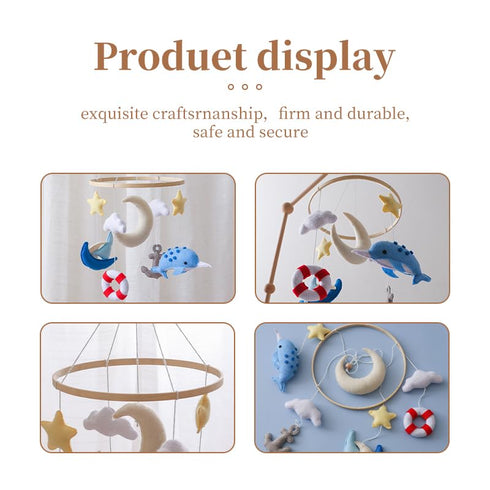 GOODMOM Baby Mobile for Crib, Astronaut Crib Nursery Mobile for Boys Girls, Handmade Baby Mobile Infant Bedroom Hanging