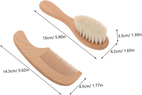 WEKAMOS 1Set Hair Brush with Soft Bristles for Gentle Grooming Handle Bathing Kit for Newborns and Easy to Clean Comb