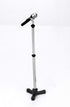 Black Dollhouse Decoration Accessories, 1:12 Miniature Microphone with Stand Play Toy