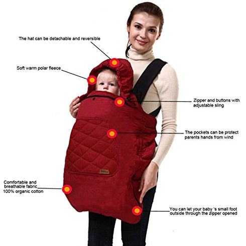 bebear Bebamour Baby Carrier Winter Cover Universal Hoodie All Season Carrier Cover for Baby Carrier (Dark Grey)