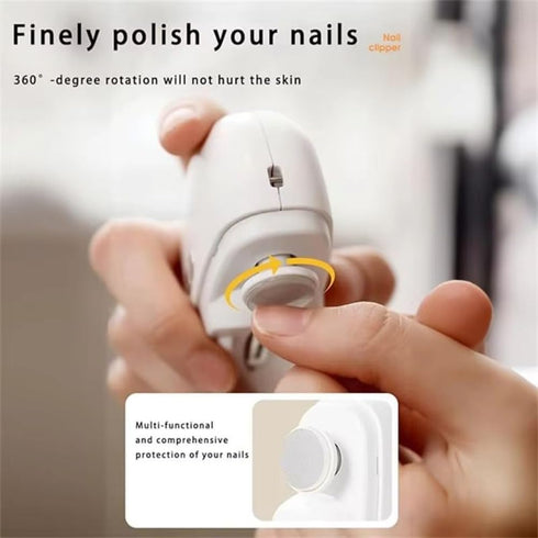 VAIKAXY 2 1 2 Electric Nail Clipper, in Electric Polishing Automatic Nail Clippers with Light and Adjustable Speeds