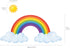 DECOWALL SG2-1713 Rainbow and Clouds Kids Wall Stickers - Wall Decals Peel and Stick Removable for Kids Nursery Bedroom