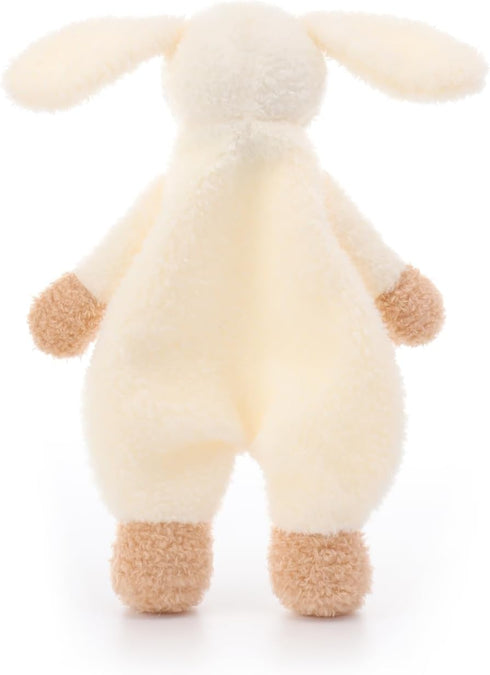 Apricot Lamb Stuffed Animals Security Blanket, White Bunny Rabbit Character, Luxury Snuggler Plush, 10 Inches