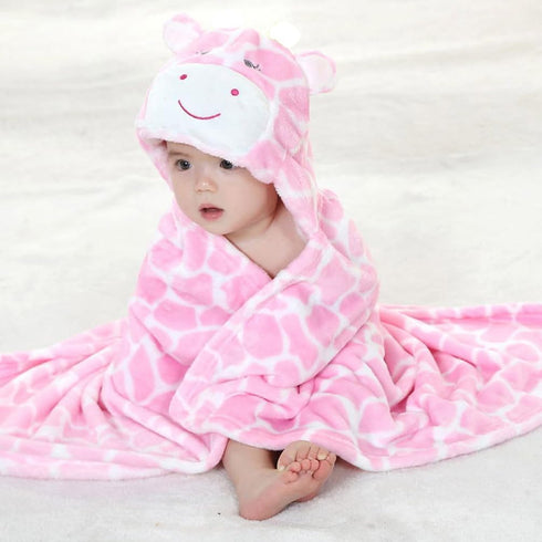 UAZNegozio Cozy Baby Bath Hooded Towels Kid Soft Flannel Blanket Wearable Toddler Cloak Bath Robe