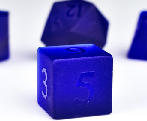 Blue Gemstone DND Dice Set, 7PCS Polyhedral Gem Stone Dice for Role Playing Game