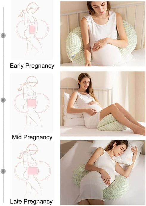 BIENKA Summer Tummy A3, 76x38cm) Pregnancy Pillow U-Shaped Maternity Pillow in Ice Silk with Adjustable Width