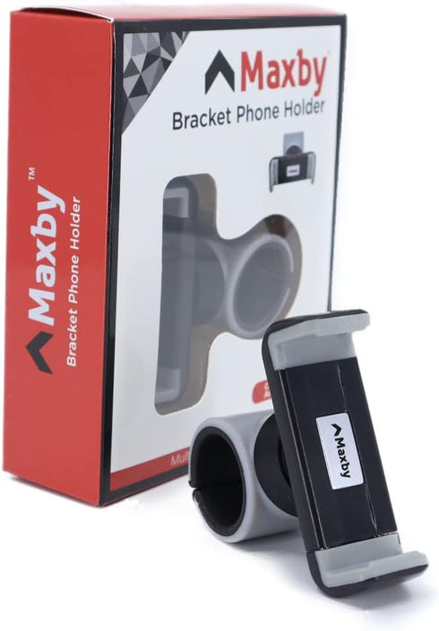 Maxby Stroller Phone Holder, Shopping Cart Phone Holder - Stable & Secure Fit on Handlebars, One-Hand Operation, 360