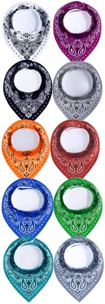 Maiwa 10 Pack Baby Triangle Bandana Bibs for Boys & Girls, for Drool, Teething & Eating