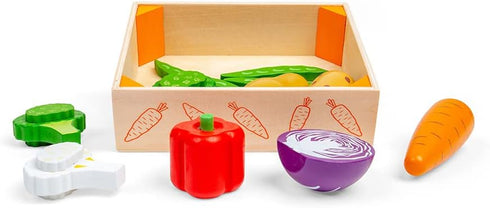 Set Bigjigs Toys Wooden Vegetable Crate - Role Play Food