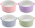 4 Sets 2-in-1 Domensi Kids Porcelain Bowls with Removable Silicone Sleeve Porcelain Toddler Bowls Microwave Dishwasher
