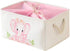 INough Pink Basket Elephant Storage Bins for Kids, Collapsible Storage Basket for Toys and Clothes, Medium