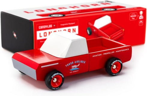 Candylab Toys Americana Collection Longhorn Red, Premium Handcrafted Wooden Car Toy