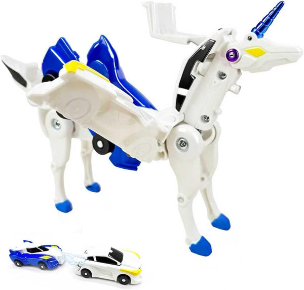 NIGVO Collision Transforming Unicorn Car Toy 2 Cars Crash & Transform into Unicorn