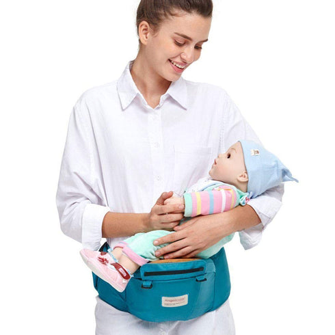 Lightweight Green Baby Hip Seat Carrier with Pockets