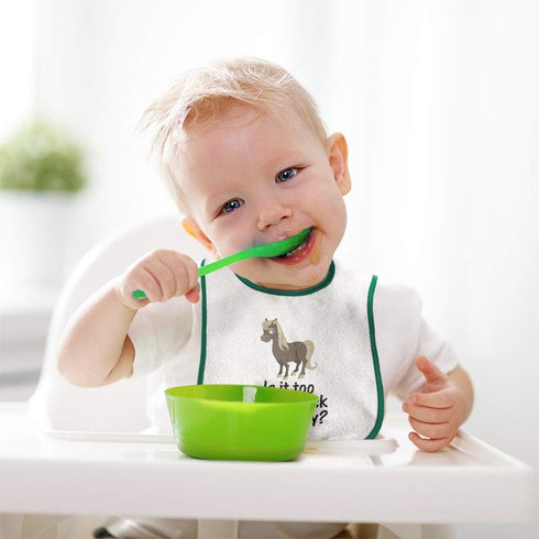 Cute Rascals Toddler & Baby Bibs - Burp Cloths with Young Horse Too Soon Ask Pony Question Mark Sign