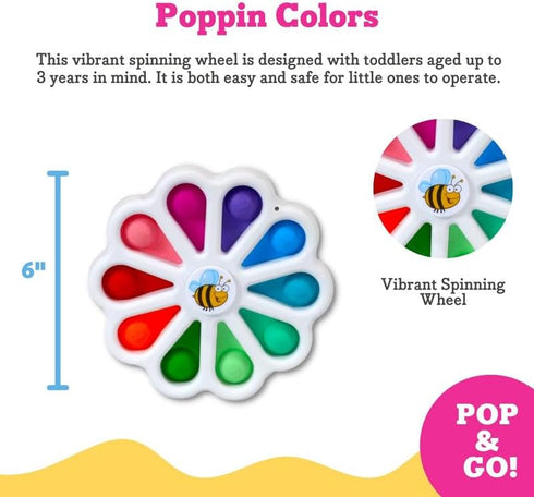 Poppin Colors - Kids Spinning Toy, Push and Pop Dimple Toy, Educational Toy for Ages Over 15 Months