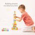 100pcs 1-3, 1 2 3 Pidoko Kids Building Blocks for Toddlers Wooden Blocks for Kids with Storage Bucket and Shape Sorter
