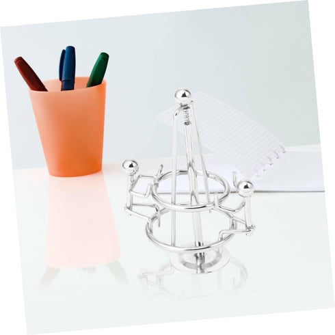 Toyvian Mini Steel Balance Toy, Newton's Balance Ball Balancing Sculpture, Perpetual Motion Machine Swing Balance Toy
