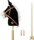 HollyHOME Stick Horse Plush Handcrafted Hobby Horse with Wood Wheels and Real Pony Sounds for Kids, Black 36 Inches