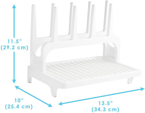 100% countertop PopYum Glacier White Space Saving Drying Rack from Recycled Bottles, for Baby Bottles, Plastic Bags