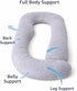 Generic 140x80cm Luxury U Shaped Body Pillow for Pregnancy - Soft Velvet Maternity Pillow for Sleeping & Nursing