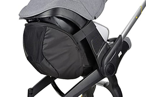 Infant Stroller Clip-On Storage Bag, Compatible with Doona, Non-Slip Zipper Snap-On Organizer Bag for Baby Stroller