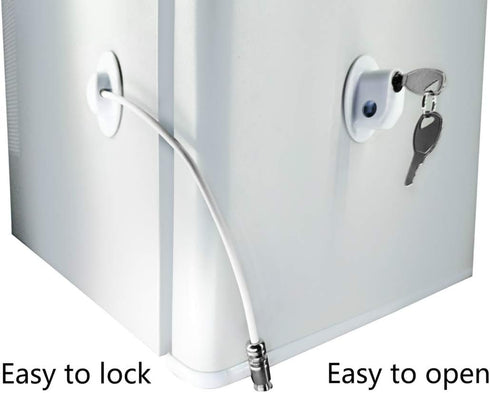 1 Pack Refrigerator Lock with 2 Keys, Dorm Freezer Door Lock and Child Safety Cabinet Lock with Strong Adhesive