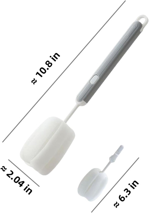 Leixterich Bottle Brush Long Handle Cup Cleaner Brush Sponge Bottle Scrubber Detachable Handle Portable Sponge Cleaning