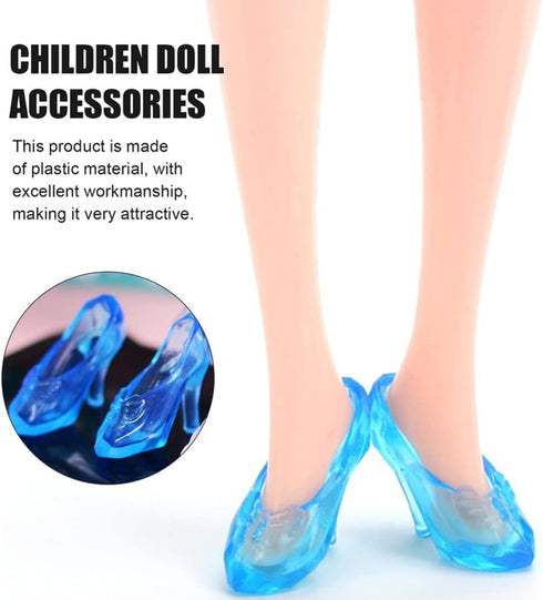 TOYANDONA 30 Pairs Miniature Doll Shoes, Fashion High Heels Accessories for Girls Dollhouse Crafts (Blue)