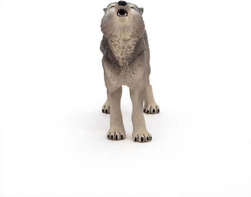 Papo Hand-Painted Figurine, Wild Animal Kingdom Howling Wolf, 50171, Collectible for Children