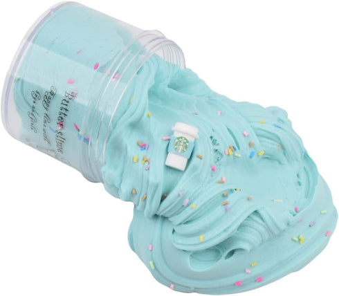 Blue Latte Butter Slime - Coffee Cup Scented Slime, Stretchy Non-Sticky Stress Relief Toy for Girls and Boys