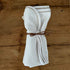 Eco-Friendly Baby Swaddle Blanket - White with Brown Stitching